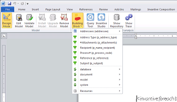 Invantive Composition definiëren model voor vooraf vullen Word-document uit Microsoft SQL Server